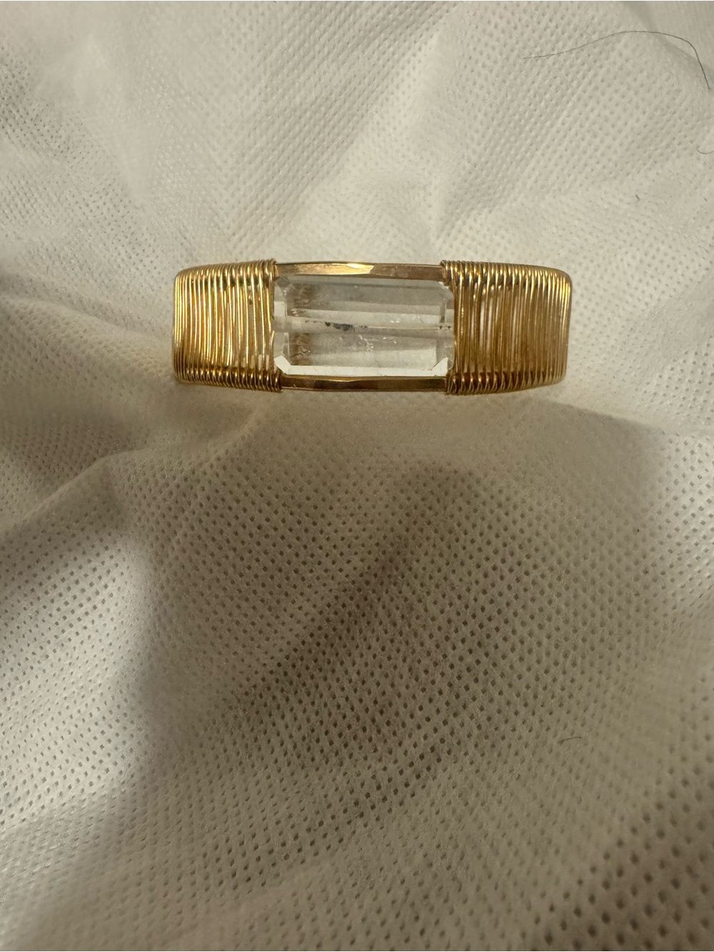 Judith bright Gold-Tone Wire Wrapped Clear Stone Women's bracelet
